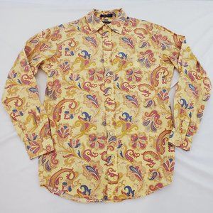 Daniel Cremieux Dress Shirt Fine Italian Fabric Button-Up SHIRT Paisley Medium